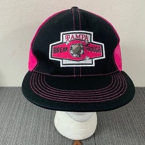 Tampa Break Through Trucker Hat Womens OSFM Black Pink Mesh Back Strapback